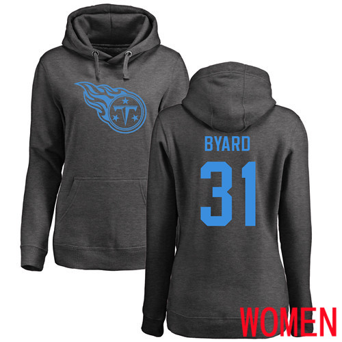 Tennessee Titans Ash Women Kevin Byard One Color NFL Football #31 Pullover Hoodie Sweatshirts